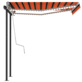 NNEVL Automatic Awning with LED & Wind Sensor 3x2.5 m Orange & Brown