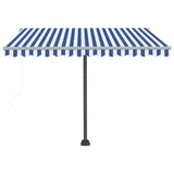 NNEVL Automatic Awning with LED&Wind Sensor 350x250 cm Blue and White