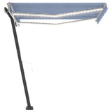 NNEVL Automatic Awning with LED&Wind Sensor 350x250 cm Blue and White