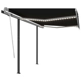 NNEVL Automatic Awning with LED & Wind Sensor 3.5x2.5 m Anthracite