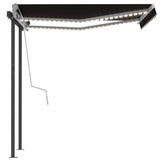 NNEVL Automatic Awning with LED & Wind Sensor 3.5x2.5 m Anthracite