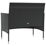 NNEVL 8 Piece Garden Lounge Set with Cushions Poly Rattan Black