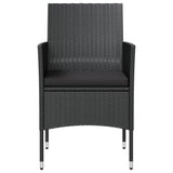 NNEVL 8 Piece Garden Lounge Set with Cushions Poly Rattan Black