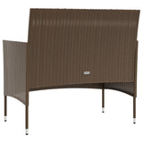 NNEVL 8 Piece Garden Lounge Set with Cushions Poly Rattan Brown