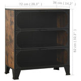 NNEVL Storage Cabinets 2 pcs Rustic Brown 72x36x82 cm Metal and MDF