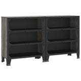 NNEVL Storage Cabinets 2 pcs Grey 72x36x82 cm Metal and MDF