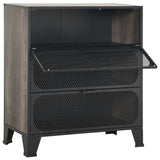 NNEVL Storage Cabinets 2 pcs Grey 72x36x82 cm Metal and MDF
