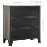 NNEVL Storage Cabinets 2 pcs Grey 72x36x82 cm Metal and MDF