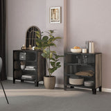 NNEVL Storage Cabinets 2 pcs Grey 72x36x82 cm Metal and MDF