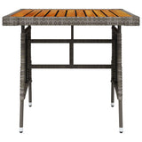 NNEVL Garden Table Grey 70x70x72 cm Poly Rattan & Solid Acacia Wood