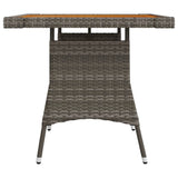 NNEVL Garden Table Grey 70x70x72 cm Poly Rattan & Solid Acacia Wood