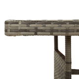 NNEVL Garden Table Grey 160x70x72 cm Poly Rattan & Solid Acacia Wood