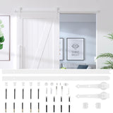 NNEVL Sliding Door Hardware Kit 183 cm Steel White