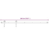 NNEVL Sliding Door Hardware Kit 183 cm Steel White