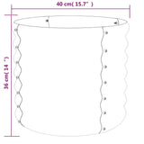 NNEVL Garden Planter Powder-coated Steel 40x40x36 cm Grey
