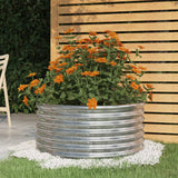 NNEVL Garden Planter Powder-coated Steel 80x80x36 cm Silver