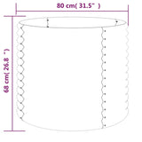 NNEVL Garden Planter Powder-coated Steel 80x80x68 cm Grey