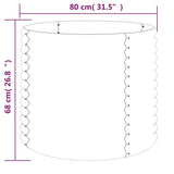 NNEVL Garden Planter Powder-coated Steel 80x80x68 cm Silver