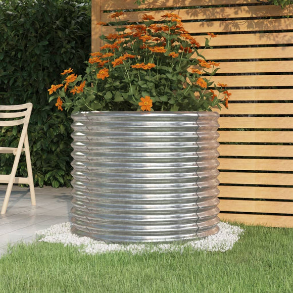 NNEVL Garden Planter Powder-coated Steel 80x80x68 cm Silver