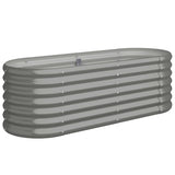 NNEVL Garden Planter Powder-coated Steel 114x40x36 cm Grey