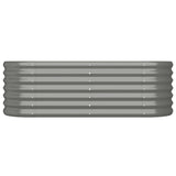 NNEVL Garden Planter Powder-coated Steel 114x40x36 cm Grey