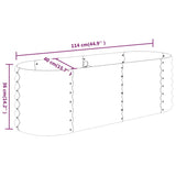 NNEVL Garden Planter Powder-coated Steel 114x40x36 cm Anthracite