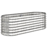 NNEVL Garden Raised Bed Powder-Coated Steel 114x40x36 cm Silver