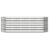 NNEVL Garden Raised Bed Powder-Coated Steel 114x40x36 cm Silver