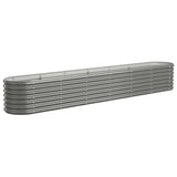 NNEVL Garden Planter Powder-coated Steel 260x40x36 cm Grey