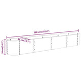 NNEVL Garden Planter Powder-coated Steel 260x40x36 cm Grey