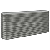NNEVL Garden Planter Powder-coated Steel 152x40x68 cm Grey