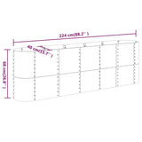 NNEVL Garden Planter Powder-coated Steel 224x40x68 cm Anthracite