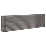 NNEVL Garden Raised Bed Powder-Coated Steel 260x40x68 cm Grey