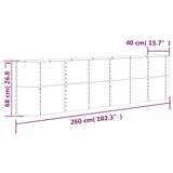 NNEVL Garden Raised Bed Powder-Coated Steel 260x40x68 cm Grey