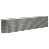NNEVL Garden Planter Powder-coated Steel 332x40x68 cm Grey
