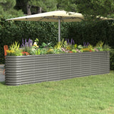 NNEVL Garden Planter Powder-coated Steel 332x40x68 cm Grey