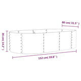 NNEVL Garden Planter Powder-coated Steel 152x80x36 cm Silver