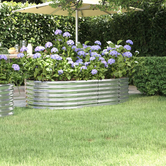 NNEVL Garden Planter Powder-coated Steel 152x80x36 cm Silver