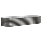 NNEVL Garden Planter Powder-coated Steel 224x80x36 cm Grey
