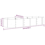 NNEVL Garden Planter Powder-coated Steel 224x80x36 cm Grey