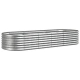 NNEVL Garden Raised Bed Powder-Coated Steel 224x80x36 cm Silver
