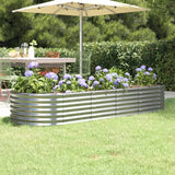 NNEVL Garden Raised Bed Powder-Coated Steel 224x80x36 cm Silver