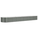 NNEVL Garden Planter Powder-coated Steel 368x80x36 cm Grey