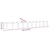 NNEVL Garden Planter Powder-coated Steel 368x80x36 cm Grey