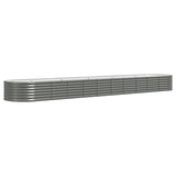 NNEVL Garden Planter Powder-coated Steel 440x80x36 cm Grey