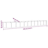 NNEVL Garden Planter Powder-coated Steel 440x80x36 cm Grey