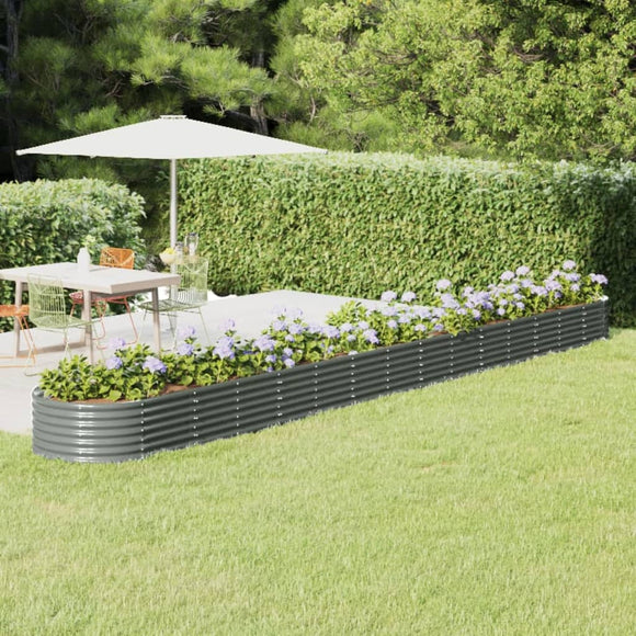 NNEVL Garden Planter Powder-coated Steel 620x80x36 cm Grey