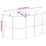 NNEVL Garden Planter Powder-coated Steel 152x80x68 cm Grey