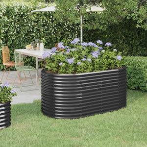 NNEVL Garden Planter Powder-coated Steel 152x80x68 cm Anthracite