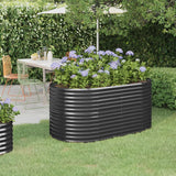 NNEVL Garden Planter Powder-coated Steel 152x80x68 cm Anthracite